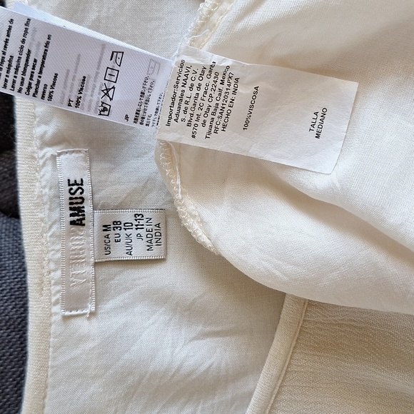 Amuse Society Crochet Boho Mini Dress Cream White Size M $105 - Picture 6 of 6